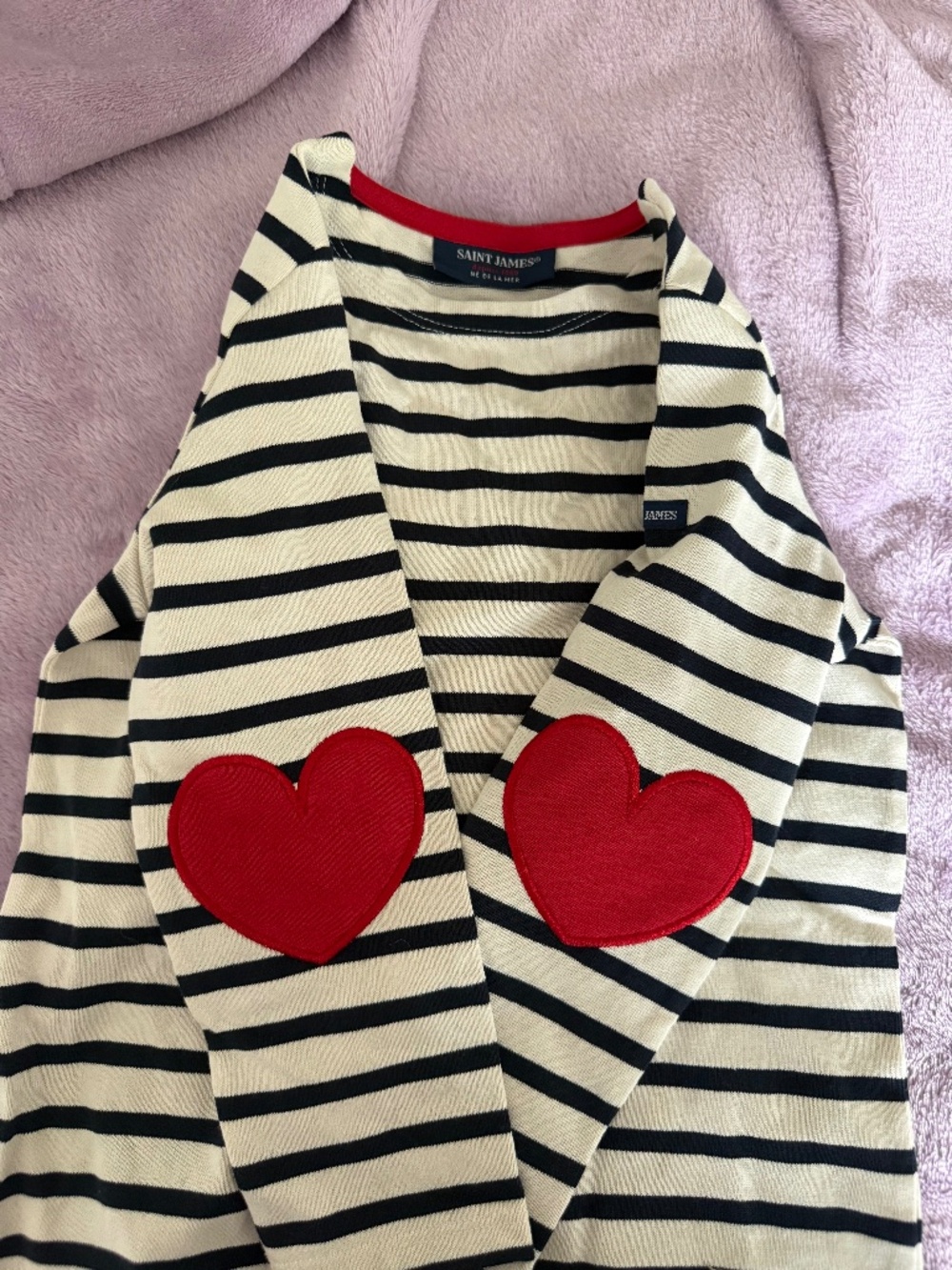 Saint James heart elbow patch shirt
